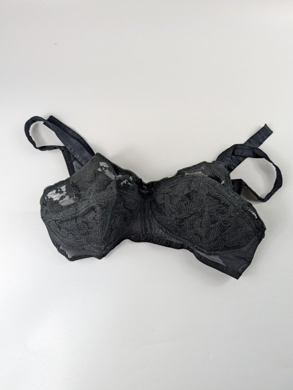 Vintage Formfit Rogers Black Lace Bra 34C Made in USA